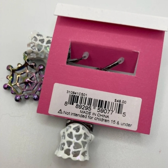 BETSEY JOHNSON SET Halloween Charm Necklace & Matching Ghost Earrings NEW NWT - Picture 6 of 9